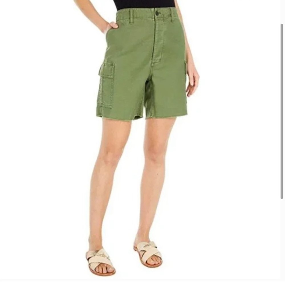 Madewell Army Green Cutoff Cargo High Rise Shorts 27
